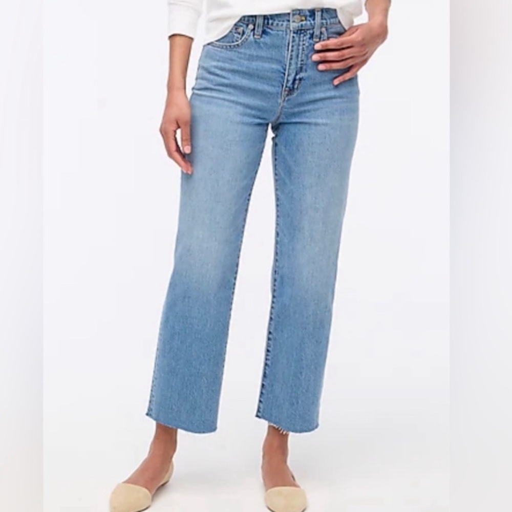 J.Crew Factory Wide-Leg High Rise Cropped Jeans 27